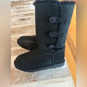 UGG Black Tall button Boots